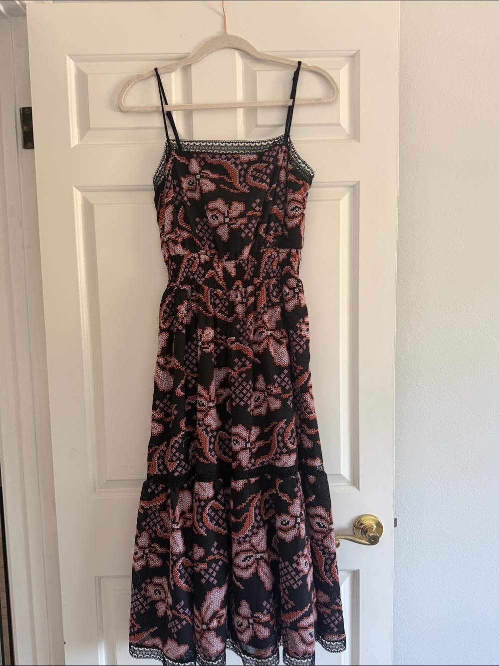 By Anthropologie embroidered Maxi Dress